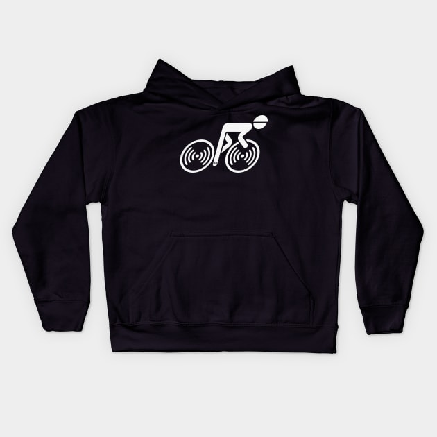 Racing Cyclist (Racer, Road Bike, Bicycle / L–>R / White) Kids Hoodie by MrFaulbaum